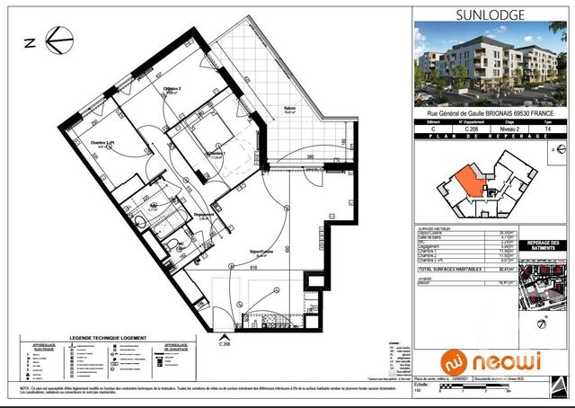 appartement à vendre - 4 pièces - 82.31 m2 - BRIGNAIS - 69 - RHONE-ALPES - Century 21 Identité Immobilier